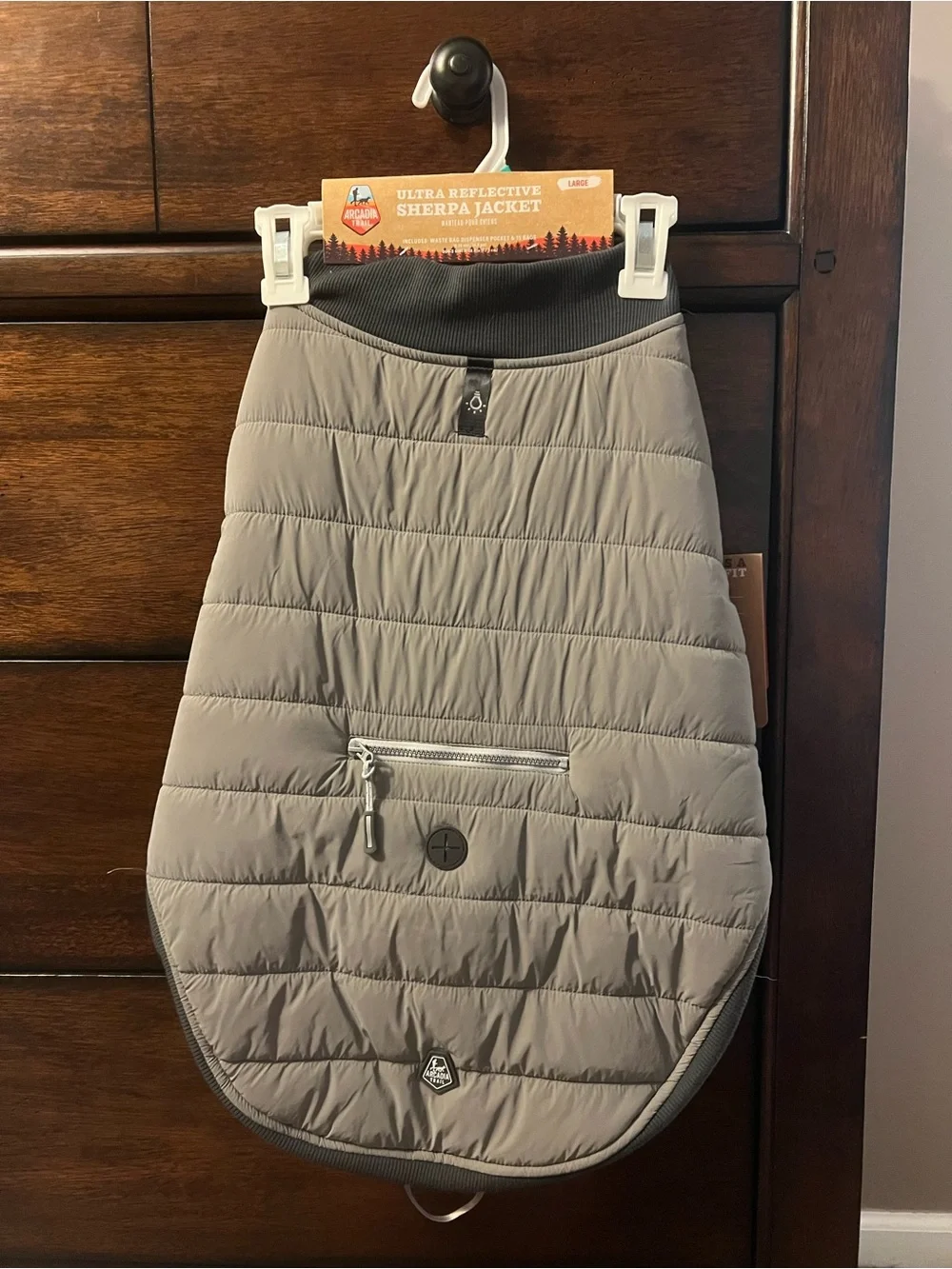 Arcadia Trail Ultra Reflective Sherpa Dog Jacket in Gray